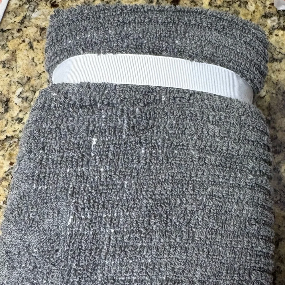 ECO-MELANGE NEW 2pc rayon from bamboo ribbed hand towel set -gray